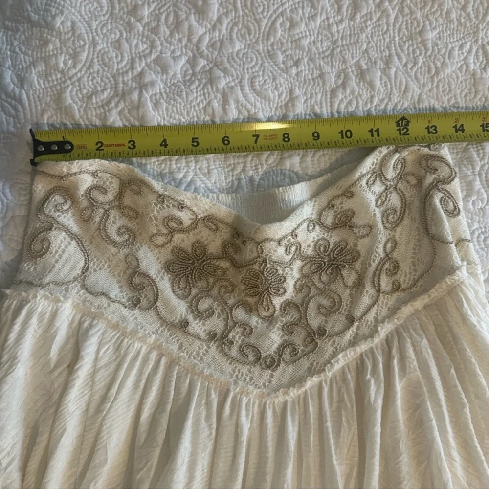 Free People Rhiannon Convertible Embroidered Waist Handkerchief Hem Maxi Skirt M - Picture 4 of 12